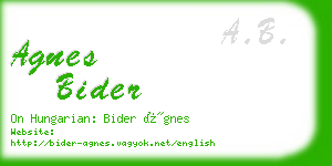 agnes bider business card